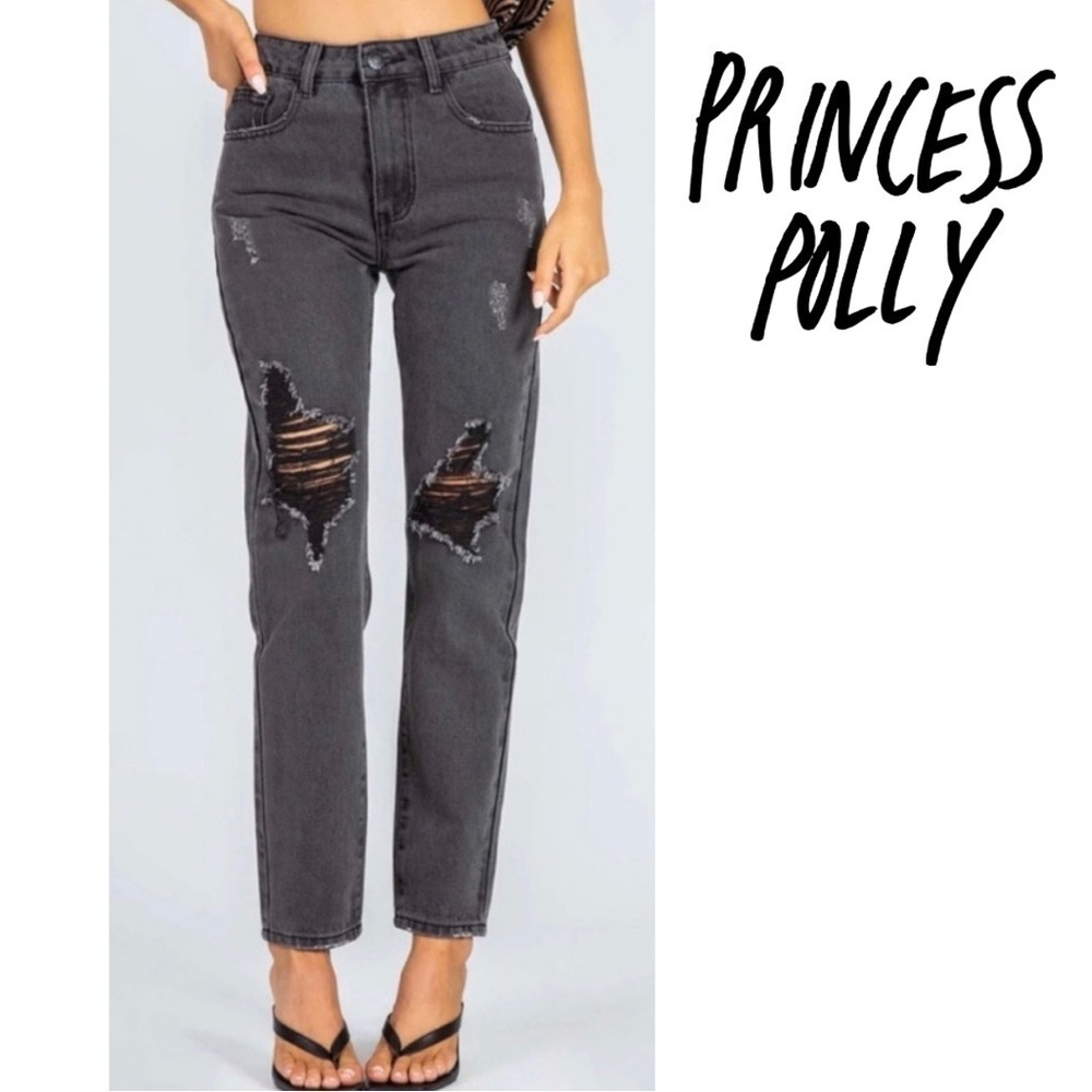 NWOT Princess Polly Zaneta Straight Leg Distressed Jeans